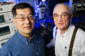 Milton Feng, left, and Nick Holonyak Jr. have successfully demonstrated a microwave signal mixer made from a tunnel-junction transistor laser.