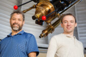 Illinois astronomy professor Leslie Looney (left) and former graduate student Ian Stephens, now at Boston University, studied a newborn star to see, for the first time, the magnetic field that will shape the planets of that star's solar system.