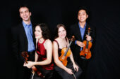 The Jupiter String Quartet joins the University of Illinois faculty as quartet in residence in August. The members of the quartet are, from left, cellist Daniel McDonough, violist Liz Freivogel, and violinists Megan Freivogel and Nelson Lee.