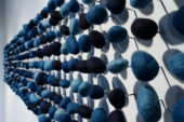 This series of indigo-dyed felted stones was created by textile artist Rowland Ricketts, inspired by his years as an apprentice with indigo workers in Japan. It is one of the works featured in "Fields of Indigo," opening Aug. 31 at Krannert Art Museum.