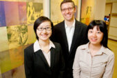 While many Chinese studies of Internet addiction treatments claim that the therapies are effective, an analysis by researchers in the School of Social Work found troubling inconsistencies. The researchers, from left, doctoral student Chennan Liu, professor Doug Smith and doctoral student Mini Liao.