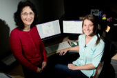 Illinois animal sciences professor Sandra Rodriguez-Zas, left, and graduate student Kristin Delfino identified biomarkers that are used to determine ovarian cancer survival and recurrence and showed how the interactions between these biomarkers affect these outcomes.