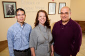 The shorter the intervals between previous reports of child abuse/neglect, the greater the likelihood that the children will experience another incident within five years, suggests a new study co-written by School of Social Work researchers, from left, Saijun Zhang, Tamara Fuller and Martin Nieto in the Children and Family Research Center.