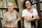 Susan Fowler, left, and Dawn Thomas reviewed six pilot programs aimed at recruiting "hard to reach families" whose children might not otherwise attend Illinois' public early childhood education programs. Fowler is a faculty member in the College of Education; Thomas is the project coordinator for the Illinois Early Childhood Asset Map.