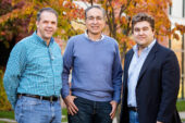 Illinois Natural History Survey insect behaviorist Joseph Spencer, left, former crop sciences professor Manfredo Seufferheld, entomology professor Barry Pittendrigh and their colleagues found that different Western corn rootworm populations respond differently to RNAi technology.