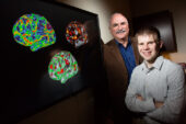 Jim Monti (right) a postdoctoral research associate in the lab of Illinois psychology professor Neal Cohen (left), developed a cognitive task that helps differentiate older adults with very early Alzheimer's disease from those experiencing normal aging.