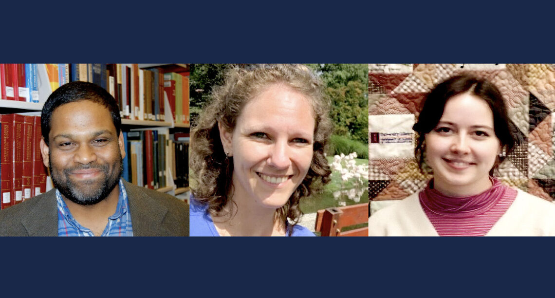 Triptych image with headshots of Joseph Lenkart, Eva Rogaar and Katherine Ashcraft.