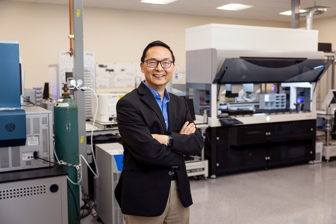 Photo of Huimin Zhao in the iBioFoundry