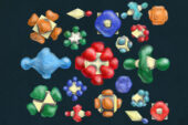 An artist's rendering of a variety of nanoparticle shapes