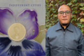 Diptych image with the book cover of "Indifferent Cities" and a photo of Angel Garcia.