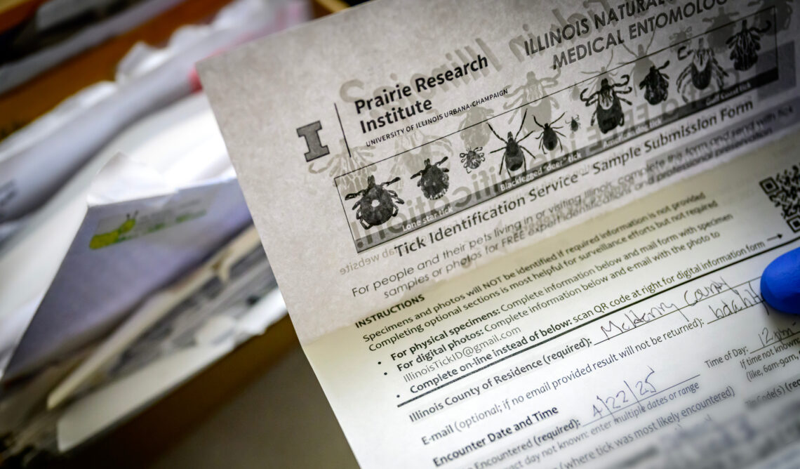 Close-up photo of the Tick Identification Service Sample Submission Form.