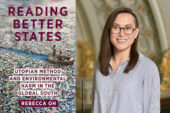 Diptych image of the book cover of "Reading Better States" and a headshot of Rebecca Oh.