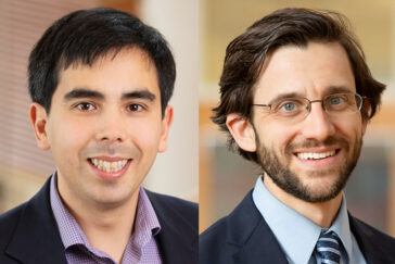 From left, co-authors Greg Howard, a professor of economics, and Russell Weinstein, a professor of labor and employment relations and of economics.