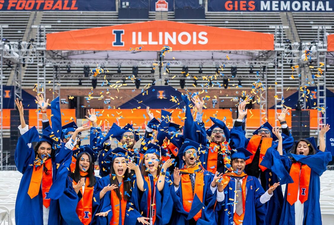 2026 University of Illinois Urbana-Champaign graduates celebrate.