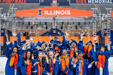 2026 University of Illinois Urbana-Champaign graduates celebrate.