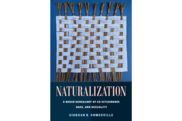 A new book by University of Illinois Urbana-Champaign professor of English and of gender and women’s studies Siobhan Somerville looks at naturalization and how assumptions about race, sexuality and Indigeneity have historically been part of the question of citizenship.
The book cover artwork was created by Jenny L. Davis, an Illinois professor of American Indian studies and of anthropology. The artwork was created from a copy of the text of the 1906 Burke Act, which placed additional requirements on the granting of U.S. citizenship to American Indians. Woven into the text are pine needles from Chickasaw homelands. Courtesy Siobhan Somerville. Cover artwork by Jenny L. Davis