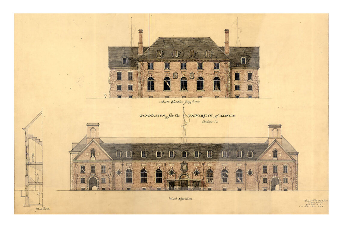 Images of Charles Platt's design for Huff Hall.