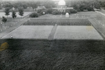 Photo of the Morrow Plots in 1940 with the Observatory in the background.
